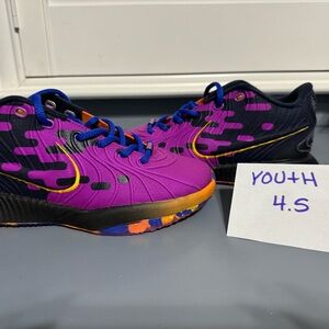 Nike Purple and Black Sneakers with Orange Details